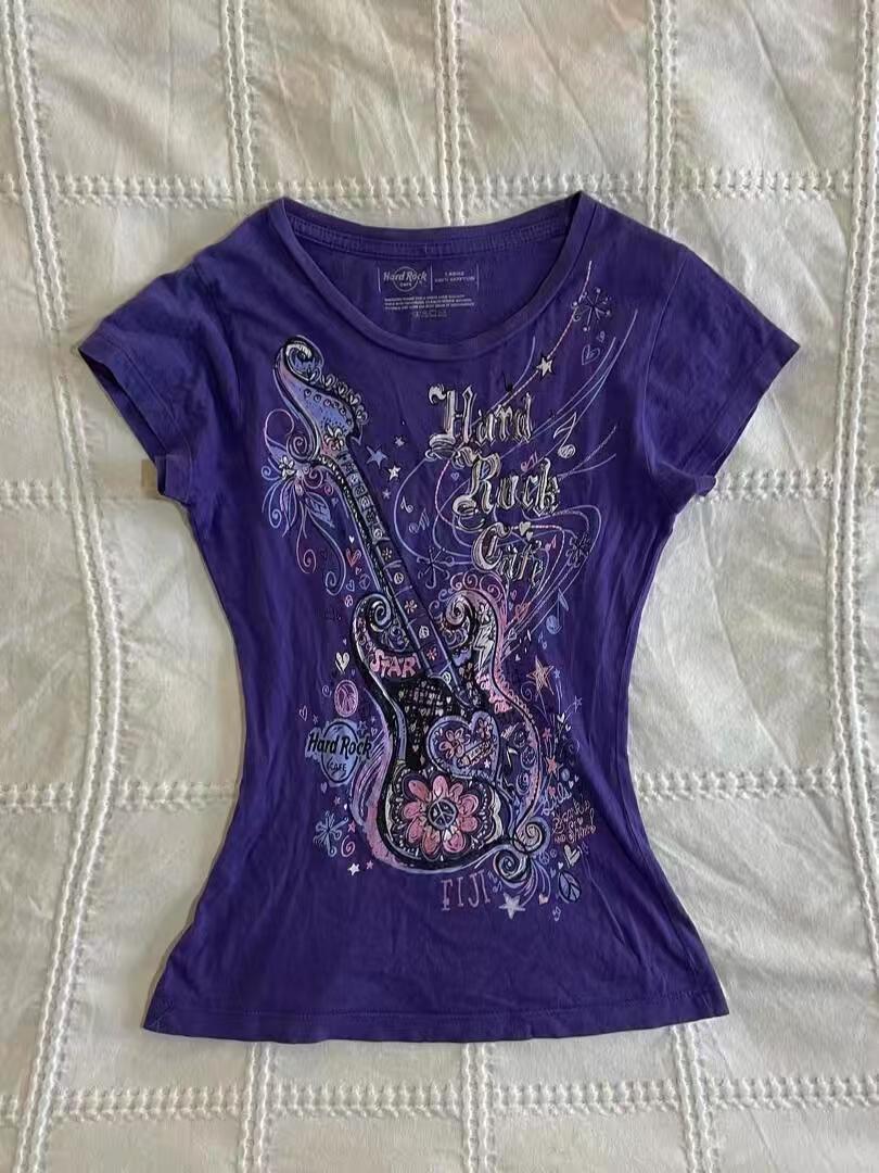 Vintage Fashion Subculture - Women's Subculture Vintage Purple Print T-Shirt