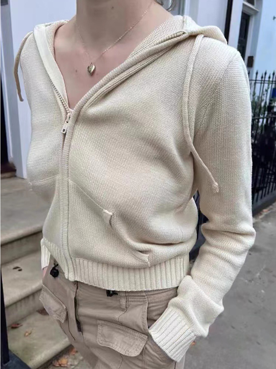 Crop Cardigan Vintage - Sweet Cute Solid Knitted Cardigan Sweater