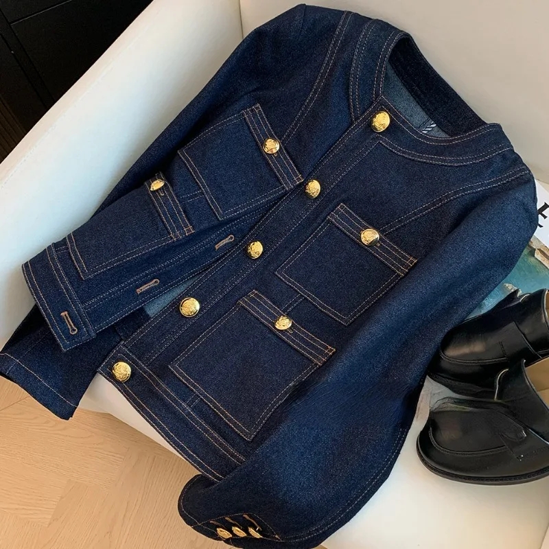 Vintage Fashion Korea - Korea Style Casual Denim Coat Women's