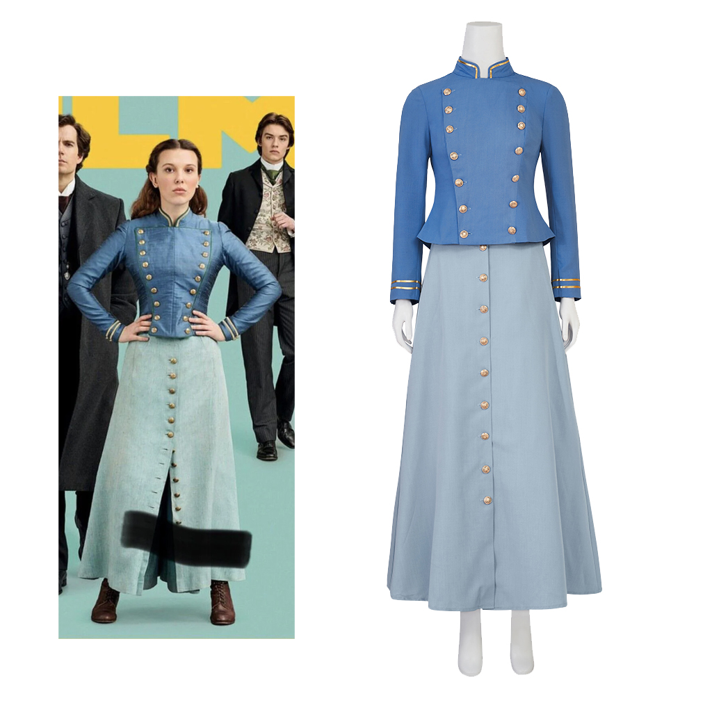 Vintage Fashion Dress - Movie Cosplay Enola Holmes 2 Cosplay
