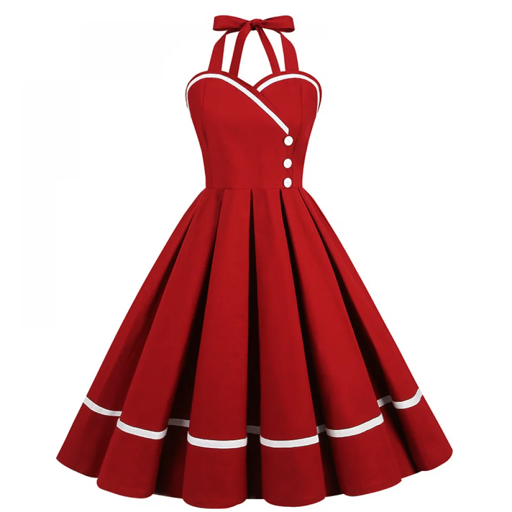 Vintage Fashion Dress - Halloween 50s 60s 80s Retro Dress