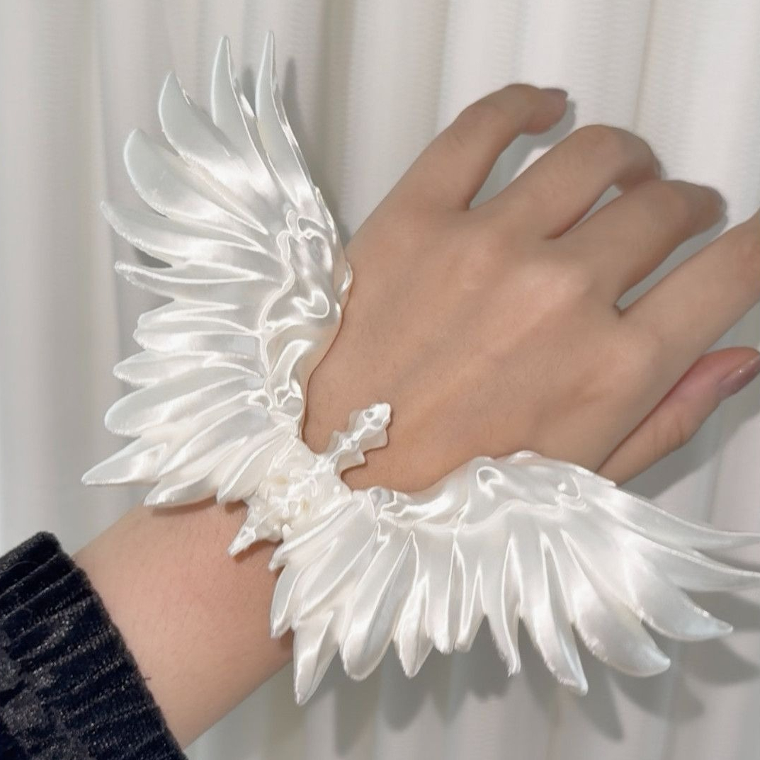 Vintage Fashion Subculture - 3D Printed Angel Wing Bracelet Gothic