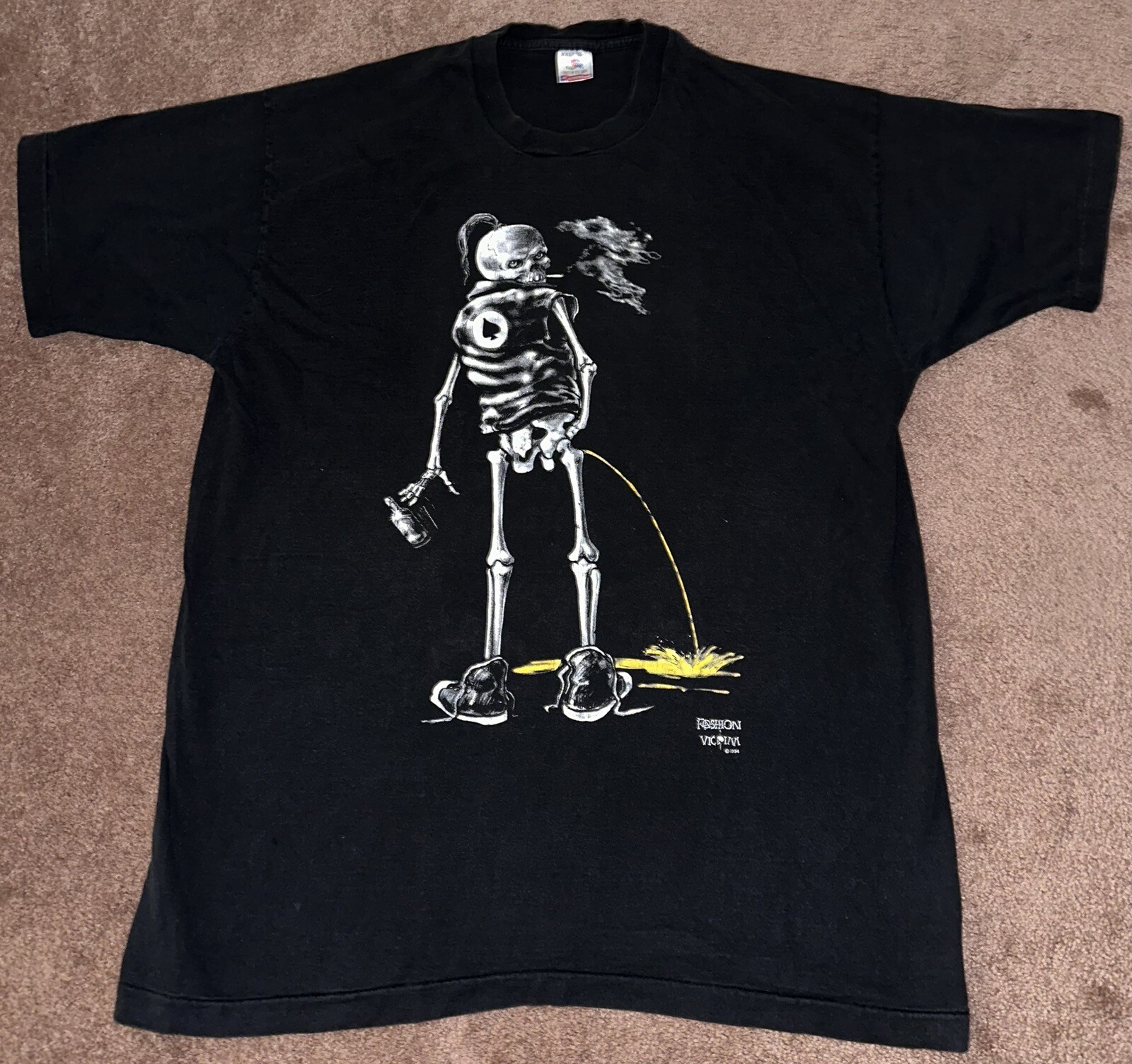 Vintage Fashion Victim Shirt - Vintage 1994 Skeleton Grunge Shirt Fashion