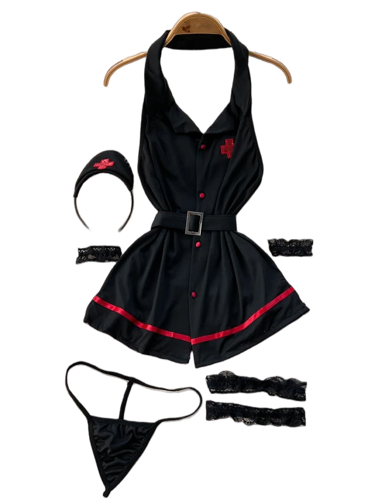 Vintage Fashion Ladies - Erotic Fashion Sexy Halter Lingerie Dress