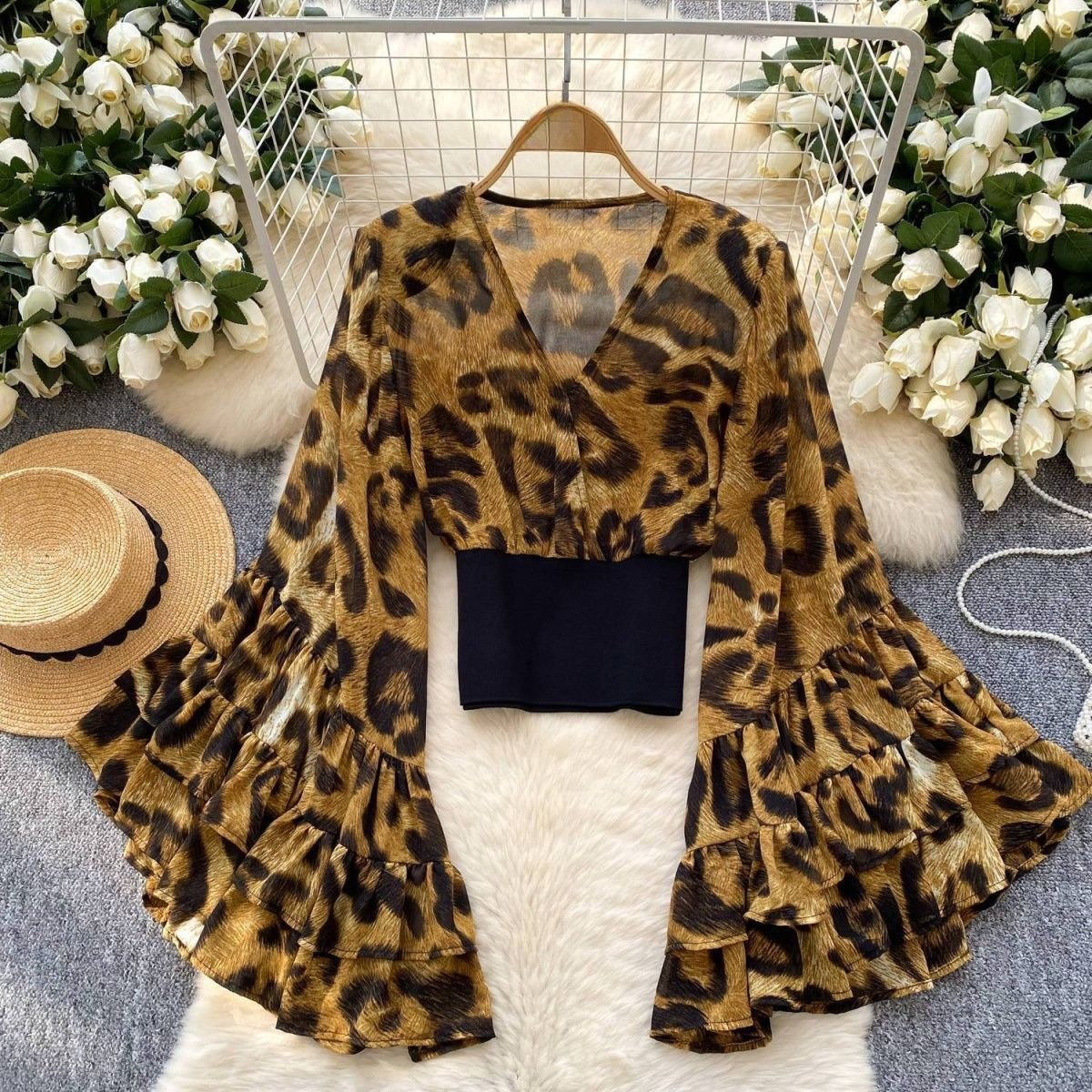 Vintage Fashion Subculture - Harajuku Subculture Leopard Print Shirt Women