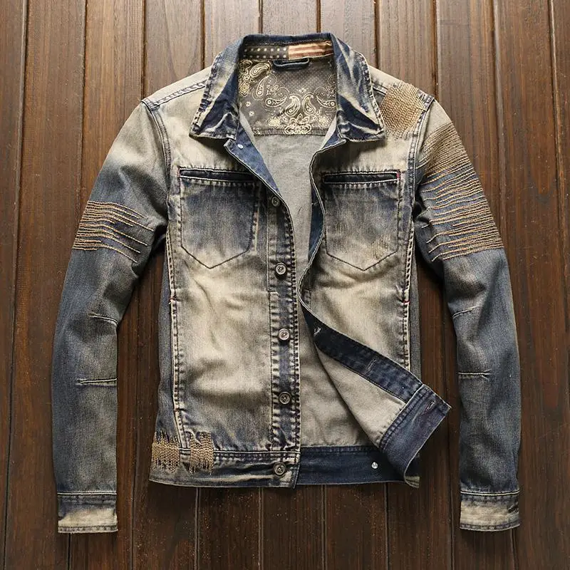 Vintage Fashion Korea - Cowboy Coat for Men Autumn Korea