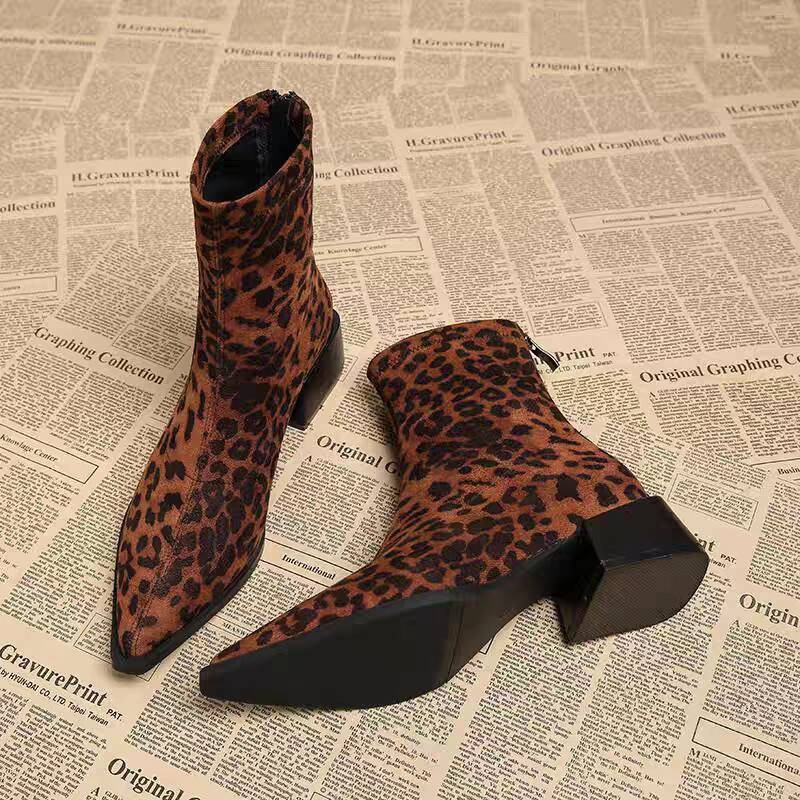Vintage Fashion Dress - New Low Heel Women Mordern Ankle