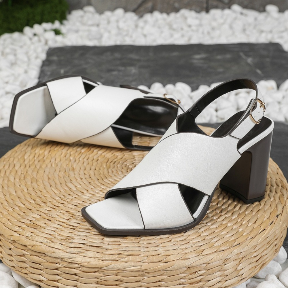 Vintage Fashion Dress - Women Sandals Vintage Square Head Cross
