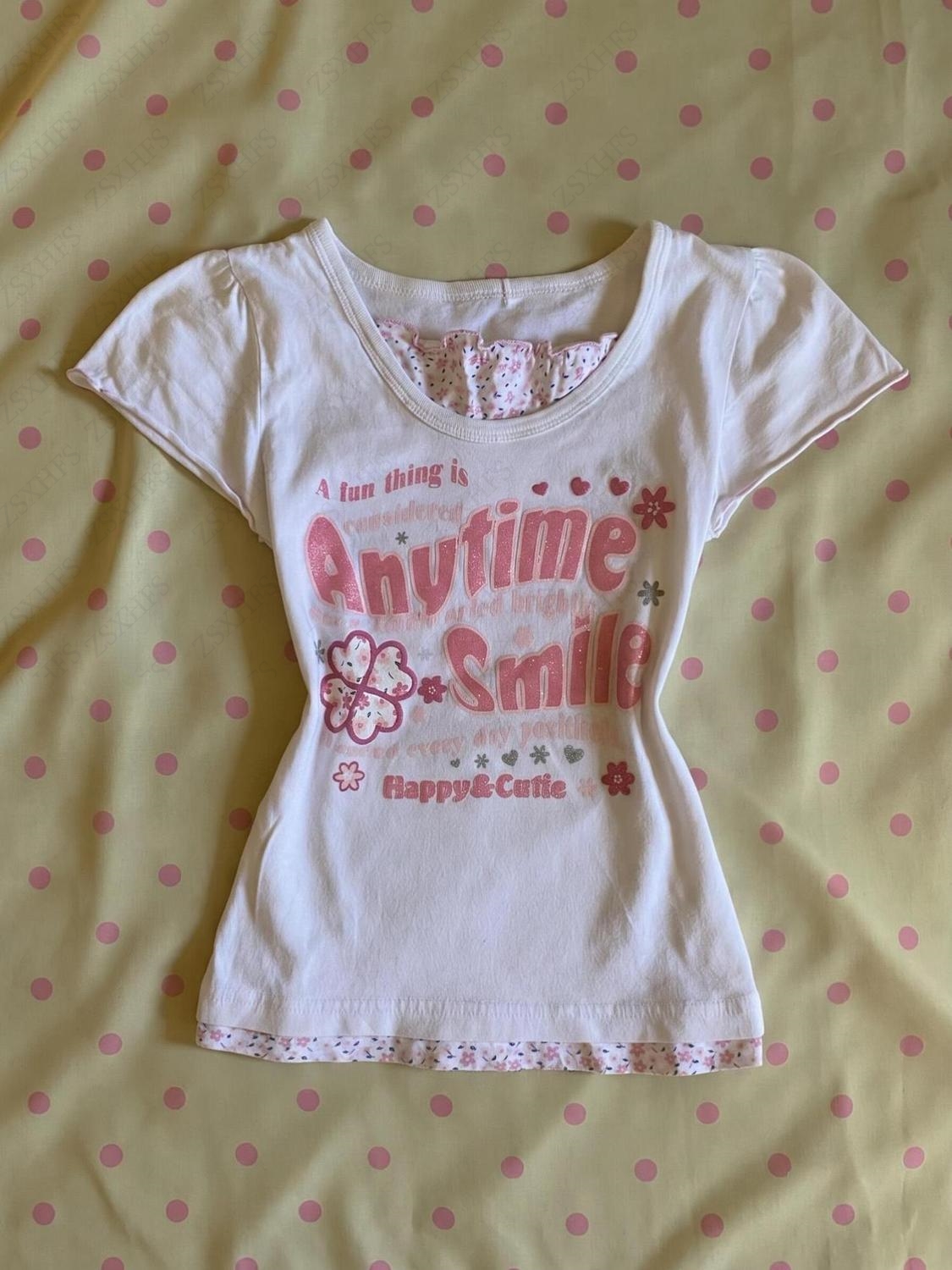 Vintage Fashion Korea - Gothic Girly Crop Top 2000s Harajuku