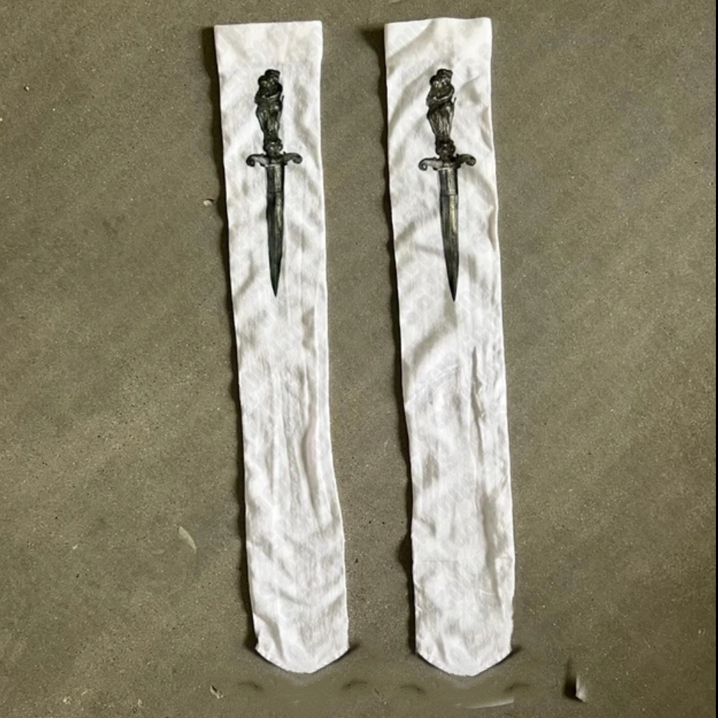 Vintage Fashion Subculture - Gothic Cross Sword Print Long Tube