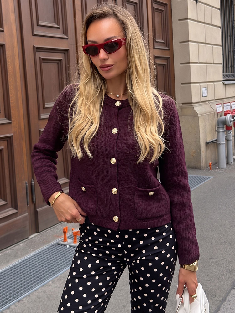 HH Vintage Women Solid Slim Po - Crop Cardigan Vintage 评论和价格