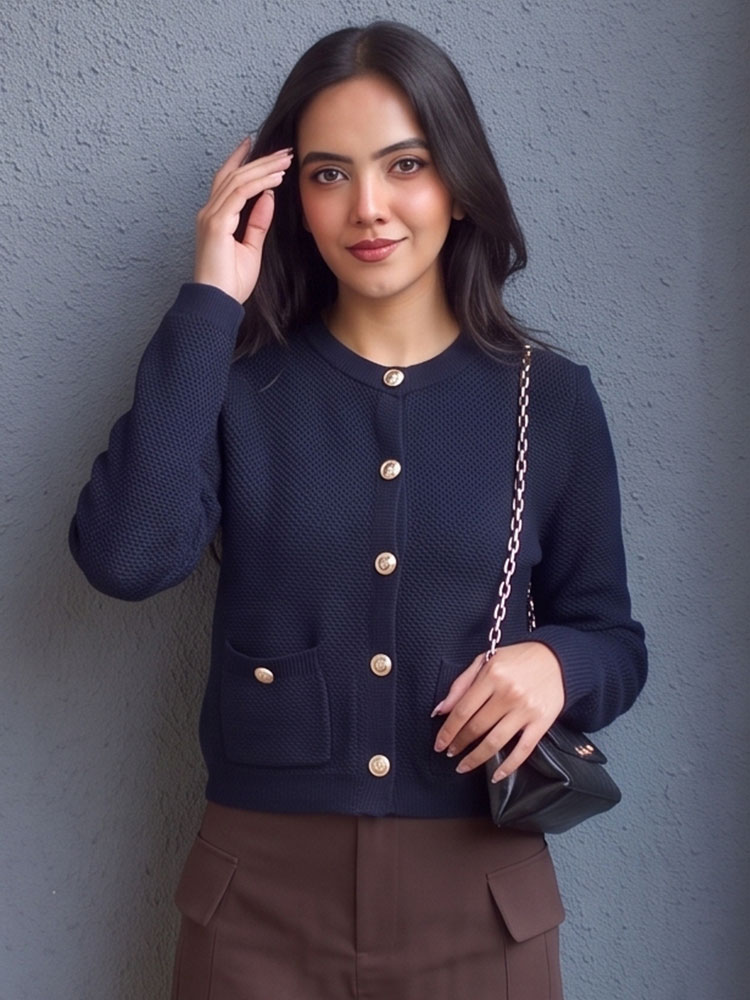 HH Vintage Women Solid Slim Po - Crop Cardigan Vintage 评论和价格