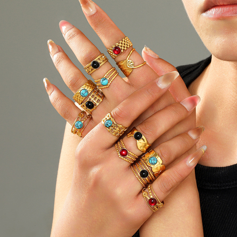 Stainless Steel Gold Embossed  - Vintage Fashion Tiktok 评论和价格