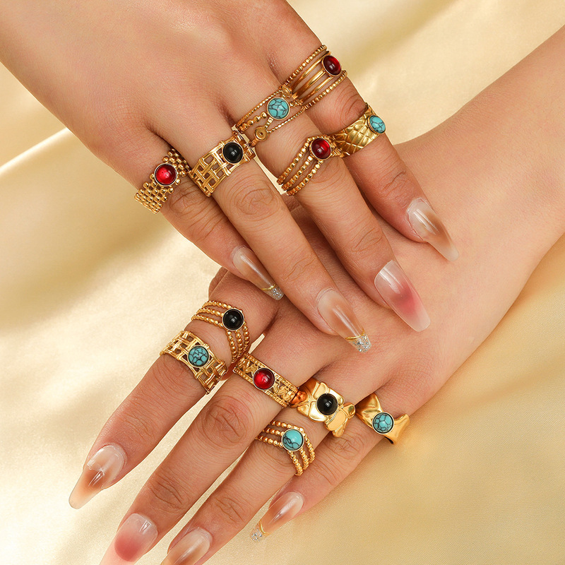 Stainless Steel Gold Embossed  - Vintage Fashion Tiktok 评论和价格