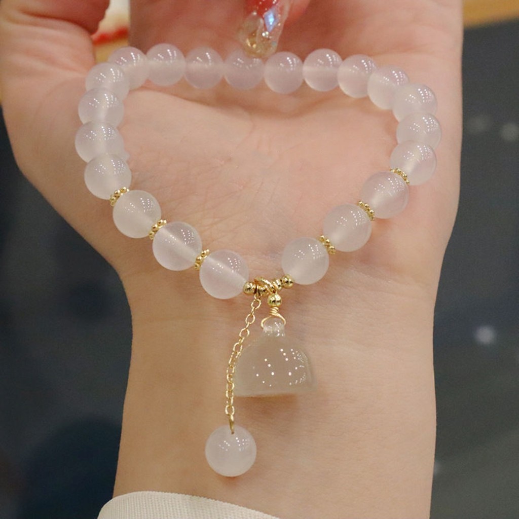 White Agate Bracelet with Lotu - Vintage Fashion Tiktok 评论和价格