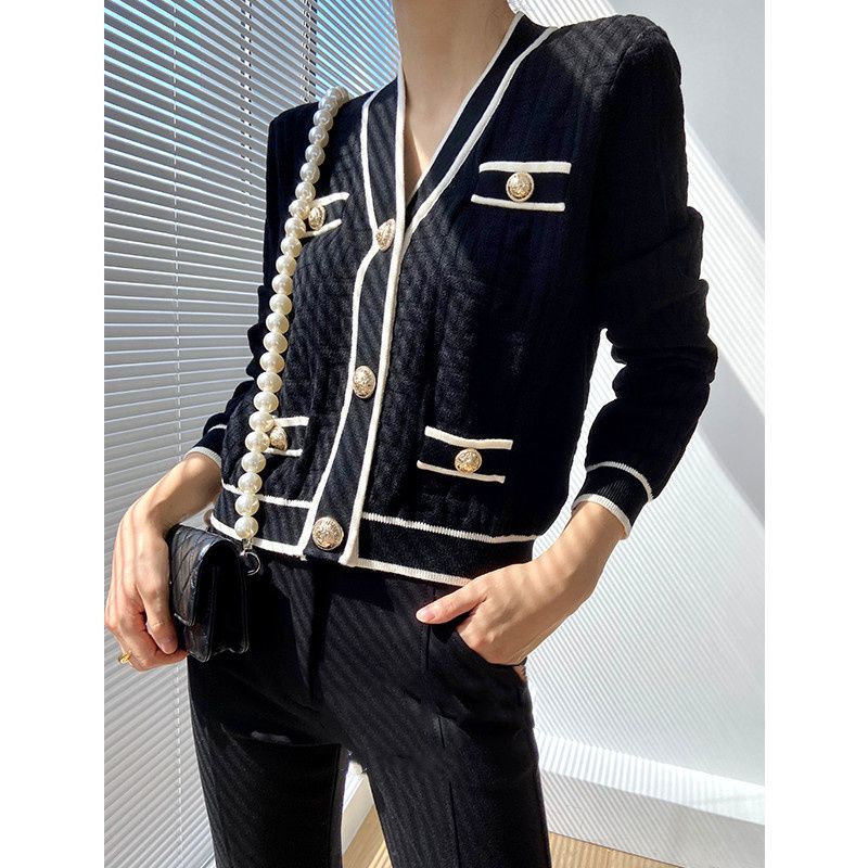 Spring Autumn New V-neck Long  - Crop Cardigan Vintage 评论和价格