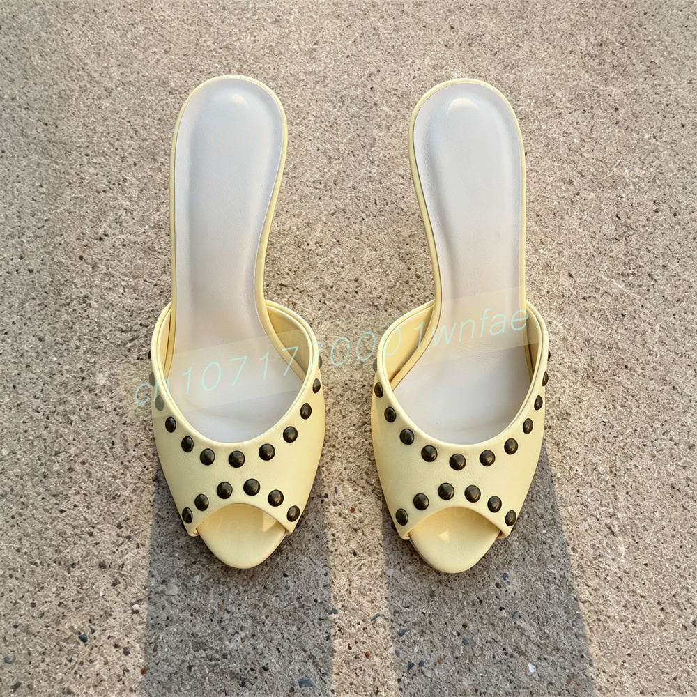 Women Peep Toe Rivet Stiletto  - Vintage Fashion Ladies 评论和价格