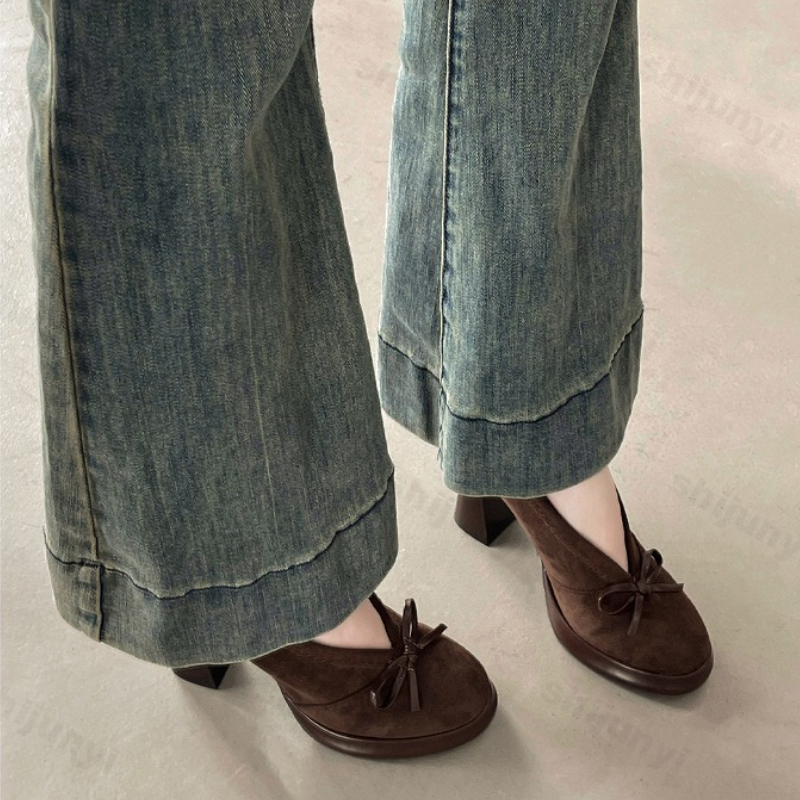 Women's High Heels 2025 Spring - Vintage Fashion Ladies 评论和价格
