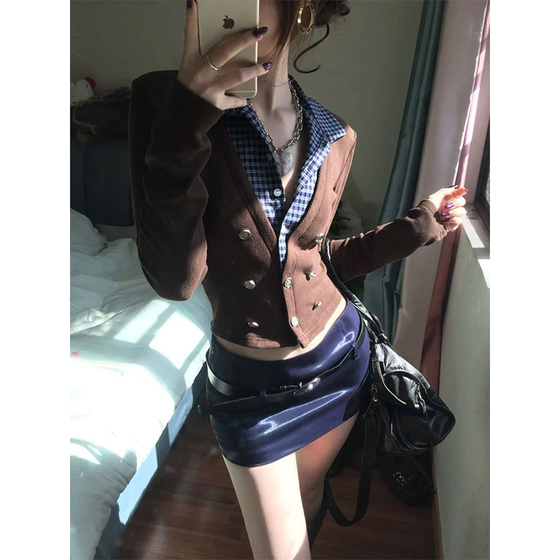 MEXZT Y2K Cropped Knitted Card - Crop Cardigan Vintage 评论和价格