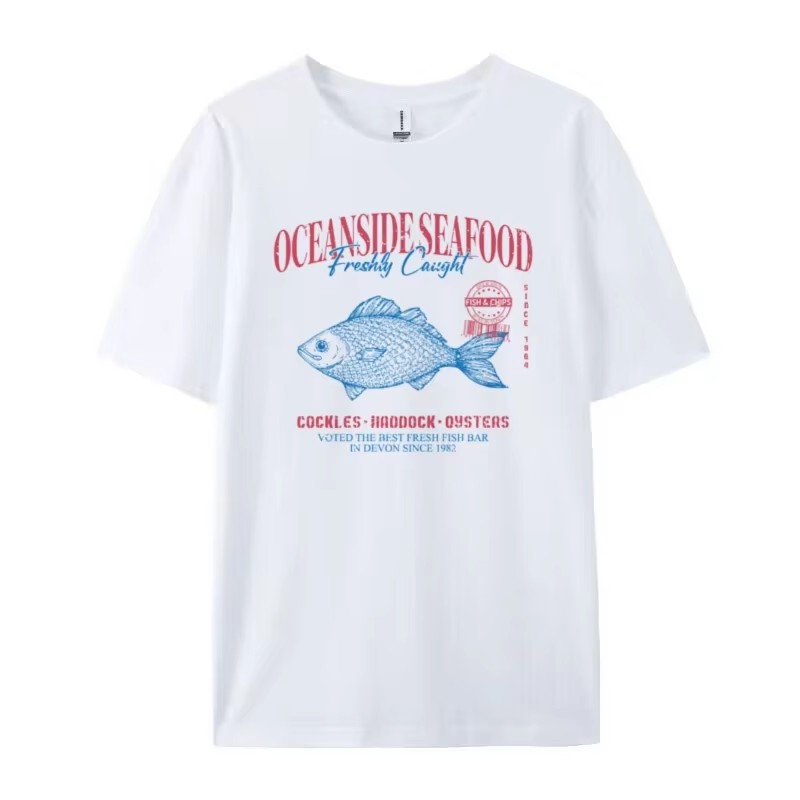 Seafood Graphic Tee Grunge Aes - Vintage Fashion Ladies 评论和价格