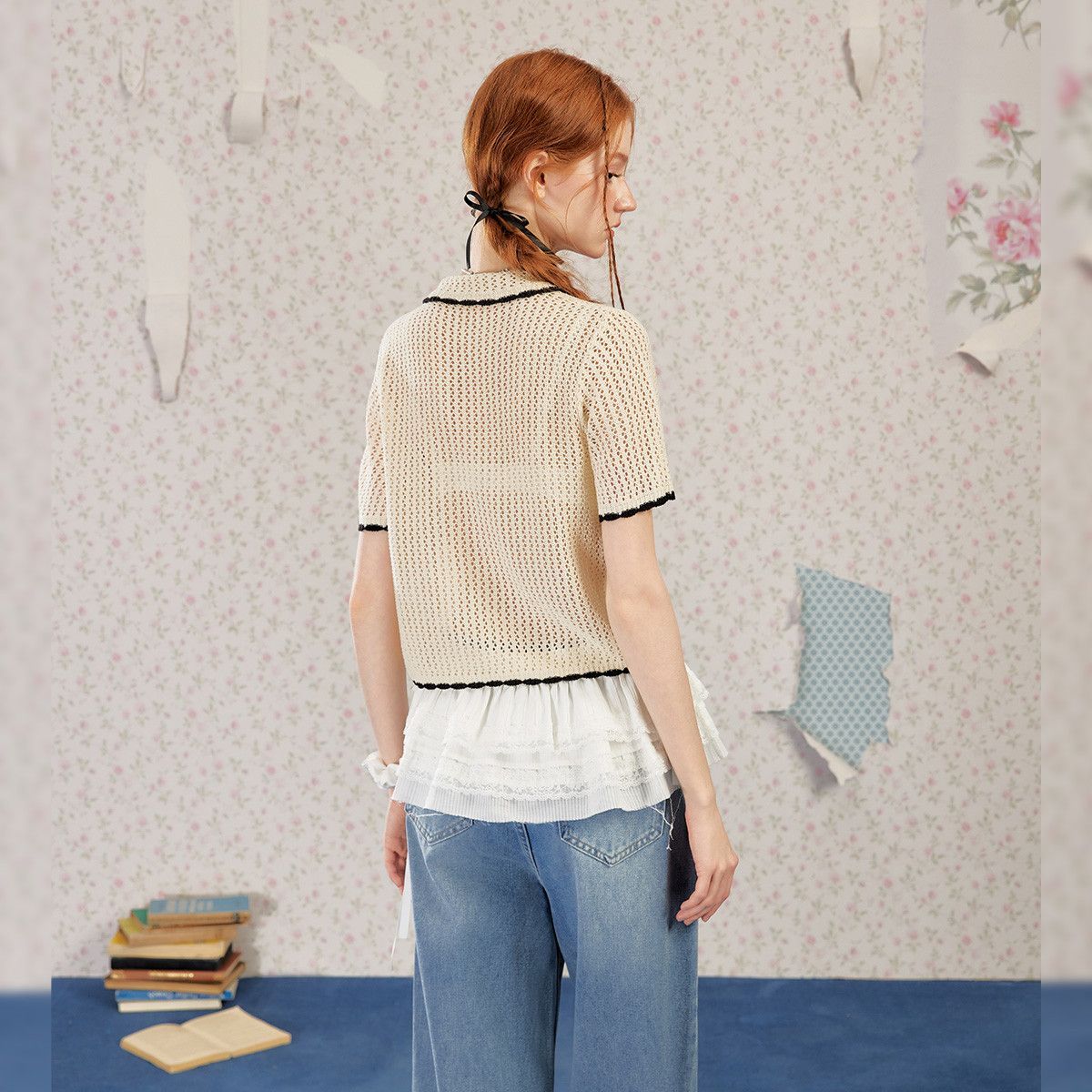 Women Knitted Ribbed Blouse Sh - Vintage Fashion Korea 评论和价格
