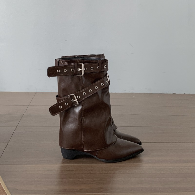 Women Pipe Boots Fashion Belt  - Vintage Fashion Ladies 评论和价格