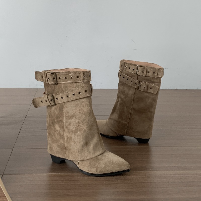 Women Pipe Boots Fashion Belt  - Vintage Fashion Ladies 评论和价格