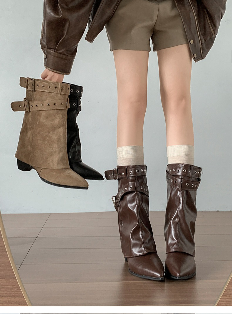 Women Pipe Boots Fashion Belt  - Vintage Fashion Ladies 评论和价格
