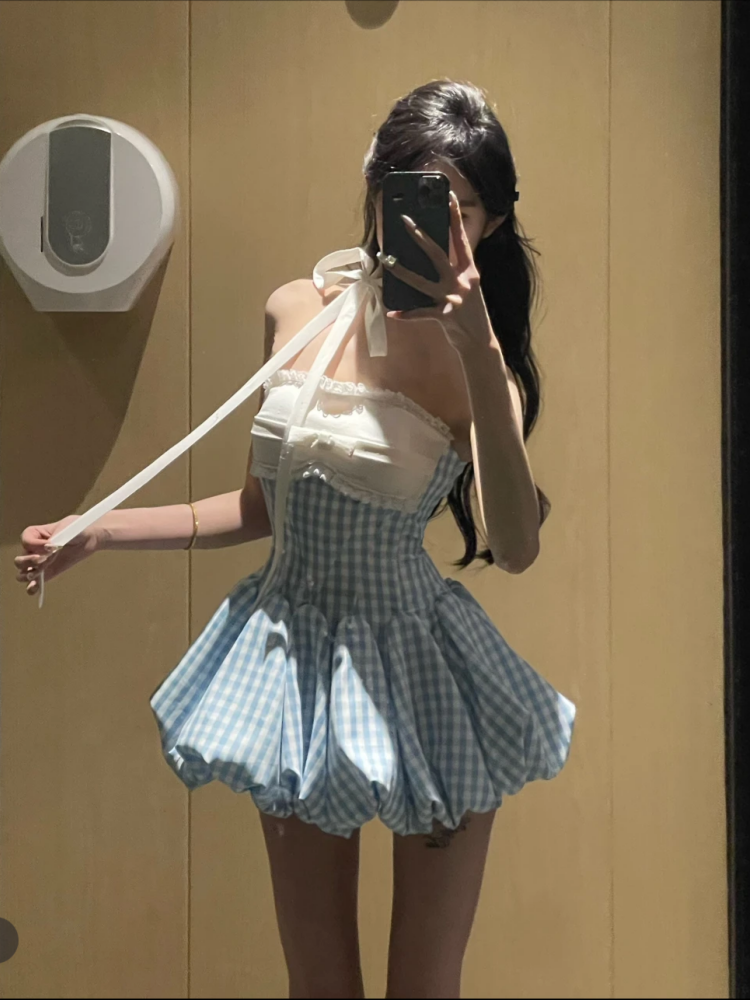 Korea Style Kawaii Retro Plaid - Vintage Fashion Korea 评论和价格