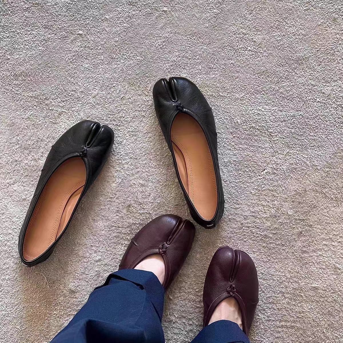 Fashion Split Toe Flat Hoof Ma - Vintage Fashion Ladies 评论和价格