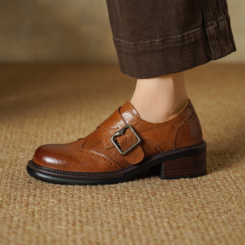 2027 New Buckle Brogue Shoes f - Vintage Fashion Ladies 评论和价格