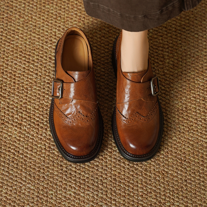2027 New Buckle Brogue Shoes f - Vintage Fashion Ladies 评论和价格