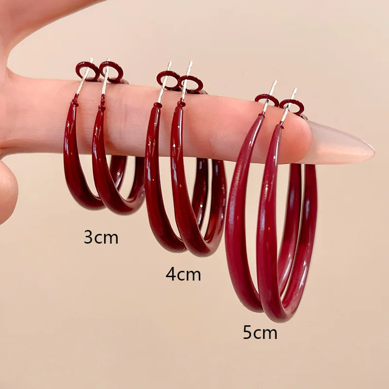 Charm Trendy Wine Red Color Ge - Vintage Fashion Korea 评论和价格