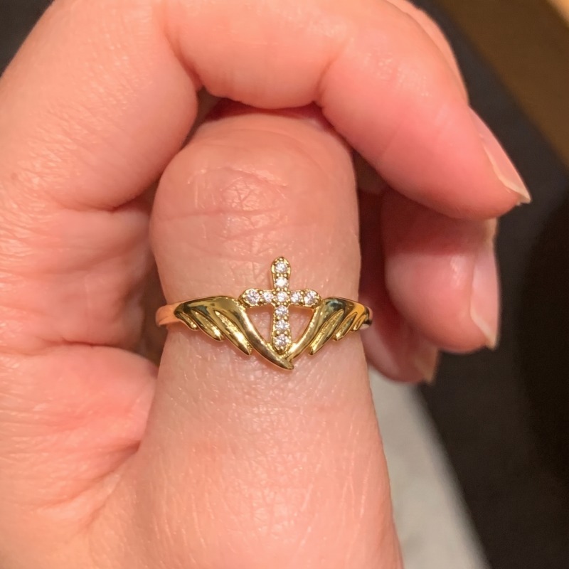 1/2pcs Angel Wings Cross Ring  - Vintage Fashion Subculture 评论和价格