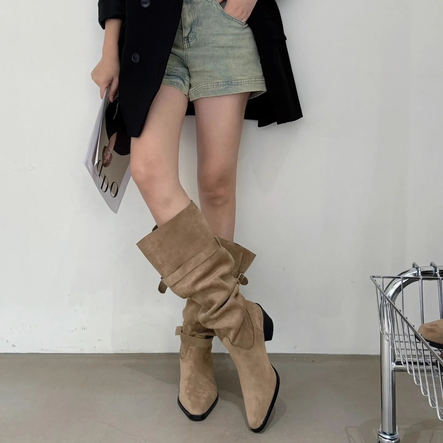 Vintage Suede Women Trouser Le - Vintage Fashion Ladies 评论和价格