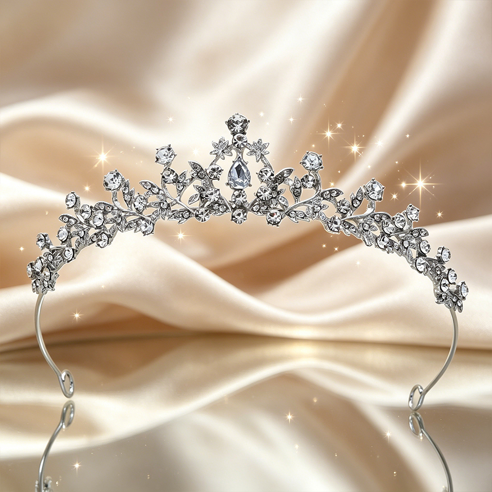 Silver Floral Vine Bridal Tiar - Vintage Fashion Aesthetic 评论和价格