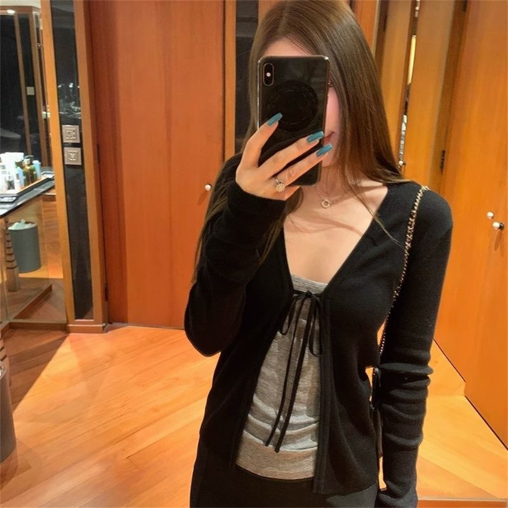 Women's Knitting Thin Long Sle - Crop Cardigan Vintage 评论和价格