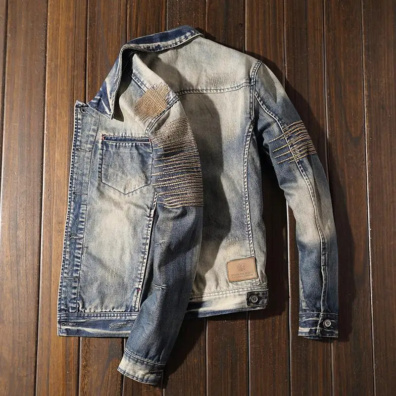 Cowboy Coat for Men Autumn Kor - Vintage Fashion Korea 评论和价格