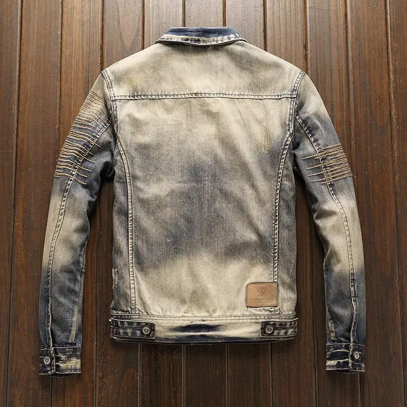Cowboy Coat for Men Autumn Kor - Vintage Fashion Korea 评论和价格