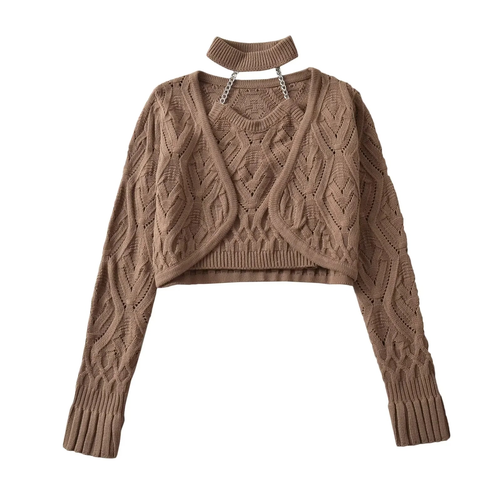 Women Black Halter Cropped Cam - Crop Cardigan Vintage 评论和价格