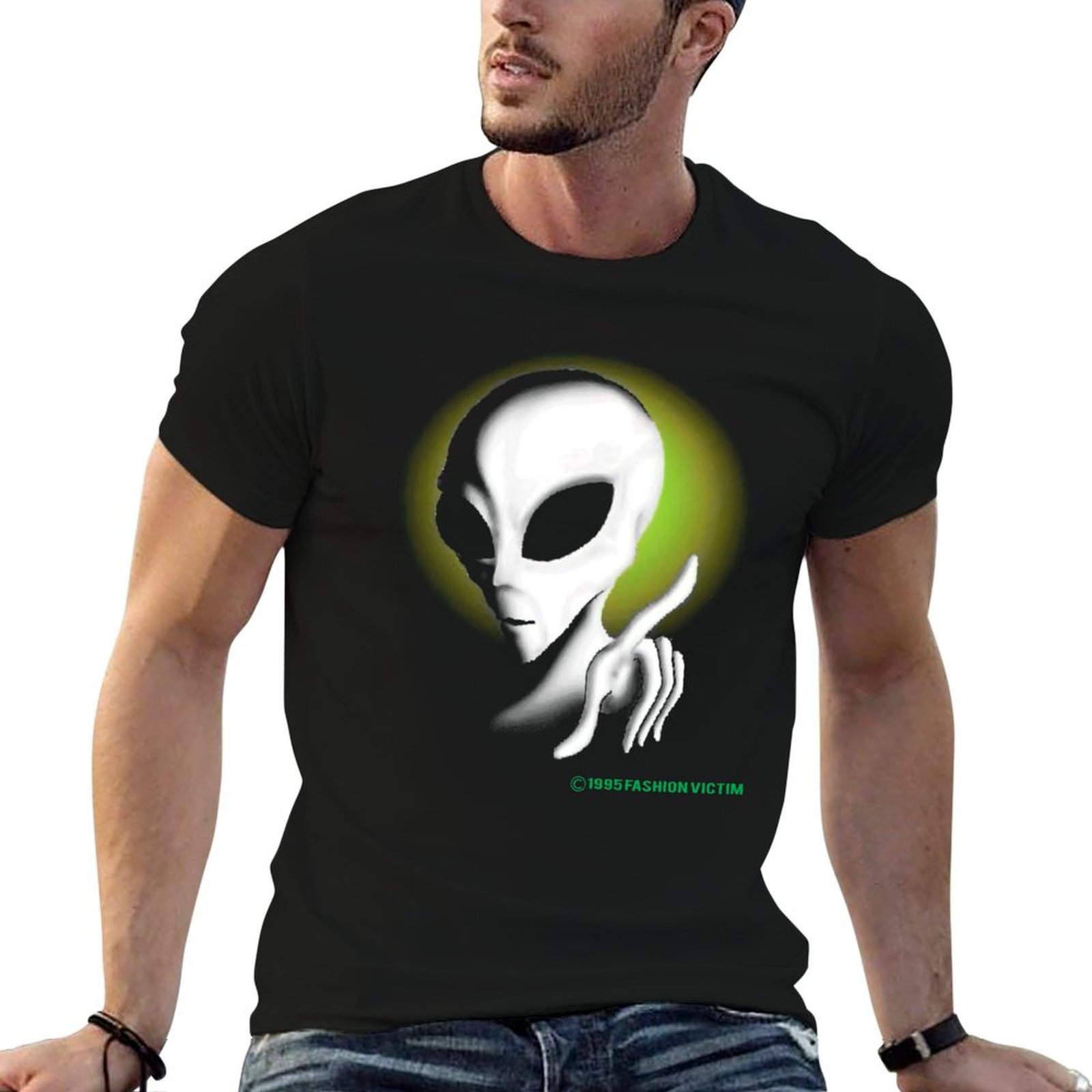 1995 ALIEN Vintage Glow In The - Vintage Fashion Victim Shirt 评论和价格