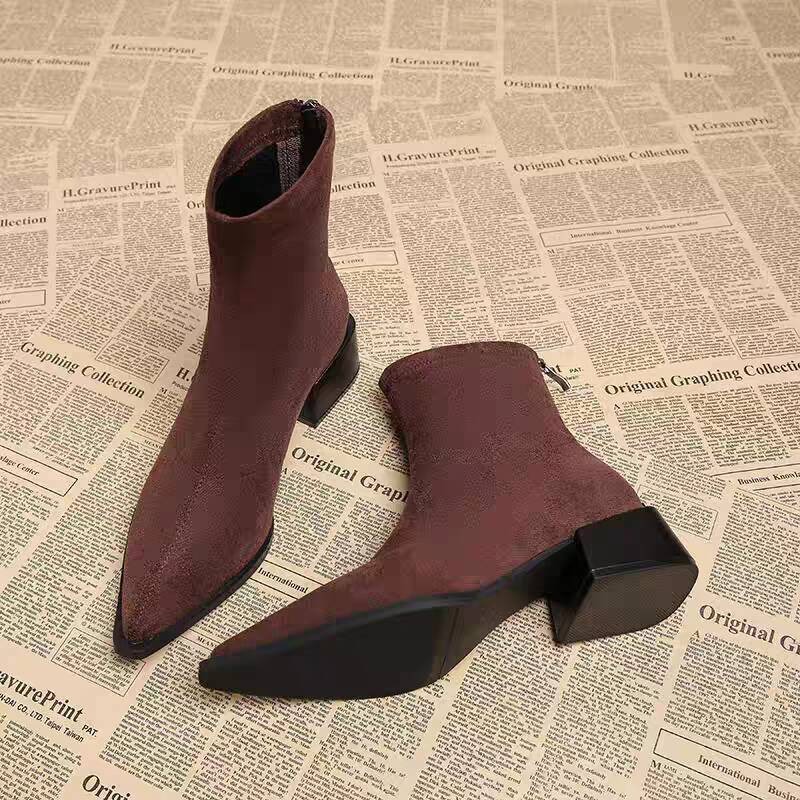 New Low Heel Women Mordern Ank - Vintage Fashion Dress 评论和价格