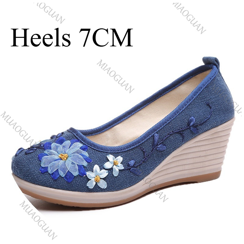 Embroidered Women Comfort Wedg - Vintage Fashion Ladies 评论和价格