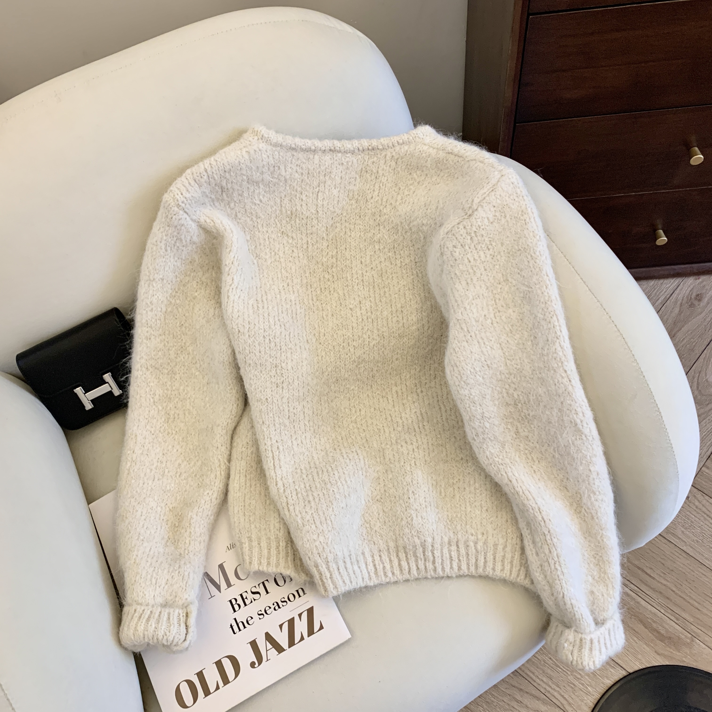 Women Off White V-Neck Cardiga - Crop Cardigan Vintage 评论和价格