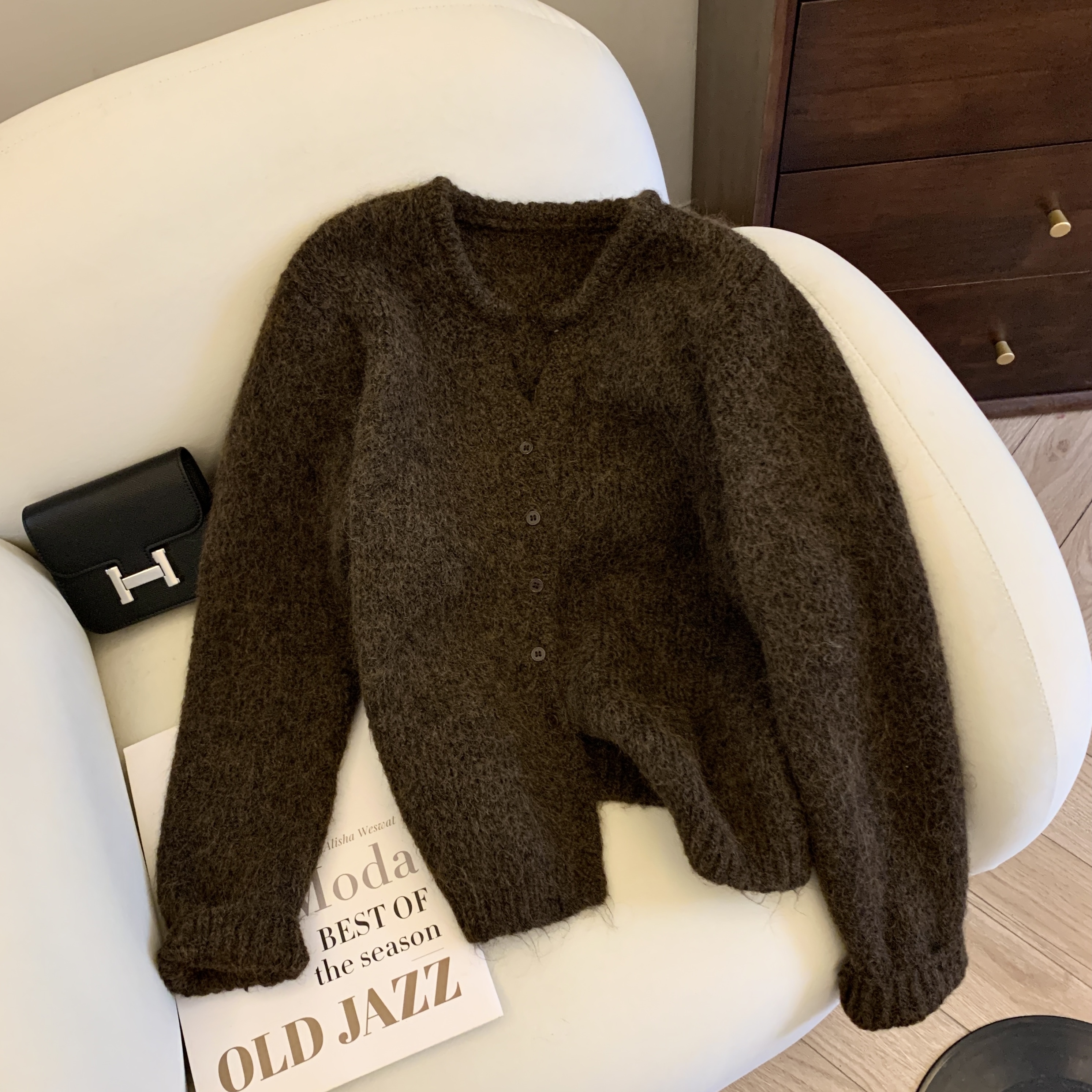 Women Off White V-Neck Cardiga - Crop Cardigan Vintage 评论和价格