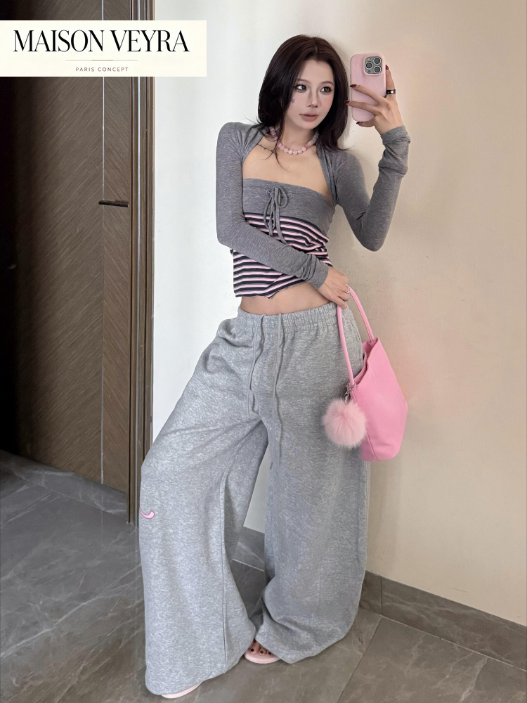 Streetwear Two Piece Sets Y2k  - Crop Cardigan Vintage 评论和价格