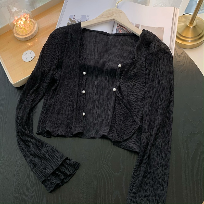 2026 Knitted Thin Sweater Card - Crop Cardigan Vintage 评论和价格