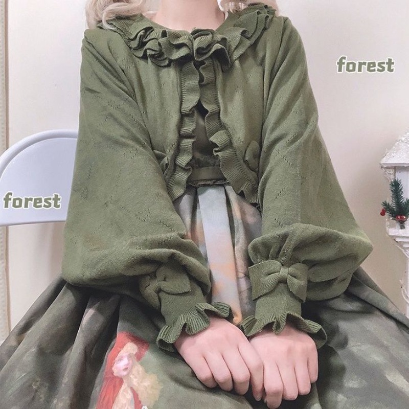 Japanese Lolita Heart Cut-out  - Crop Cardigan Vintage 评论和价格